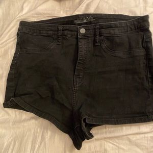 Black jean shorts